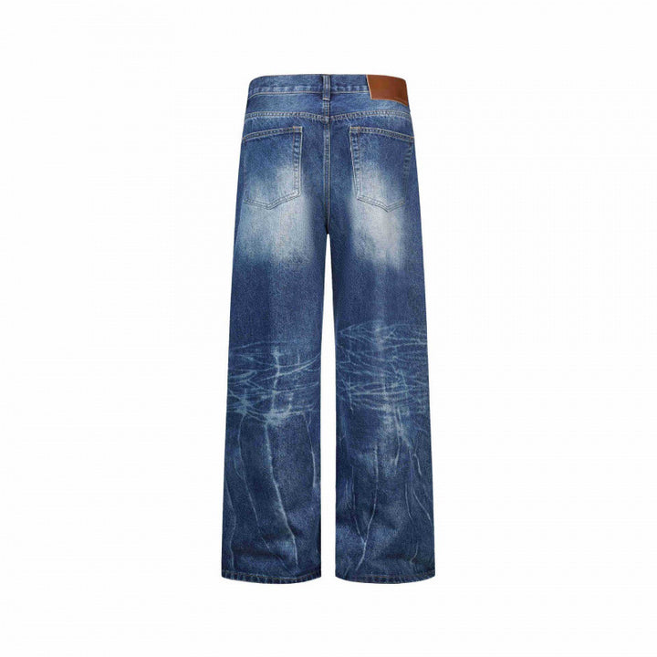 Damen Weitgeschnittene Highwaist-Jeans mit Used-Effekt, Distressed-Details und Fünf-Taschen-Schnitt Drune
