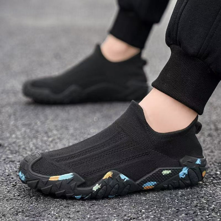 Herren Elastischer Strick-Fußschuh mit rutschfester, gemusterter Profilsohle Drune
