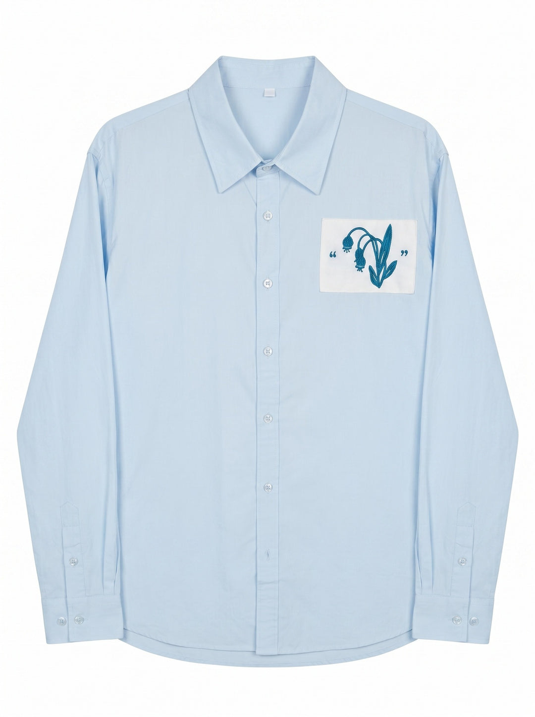 Herren Oversized Hemd mit gestickter Brustpatch und Kentkragen Drune