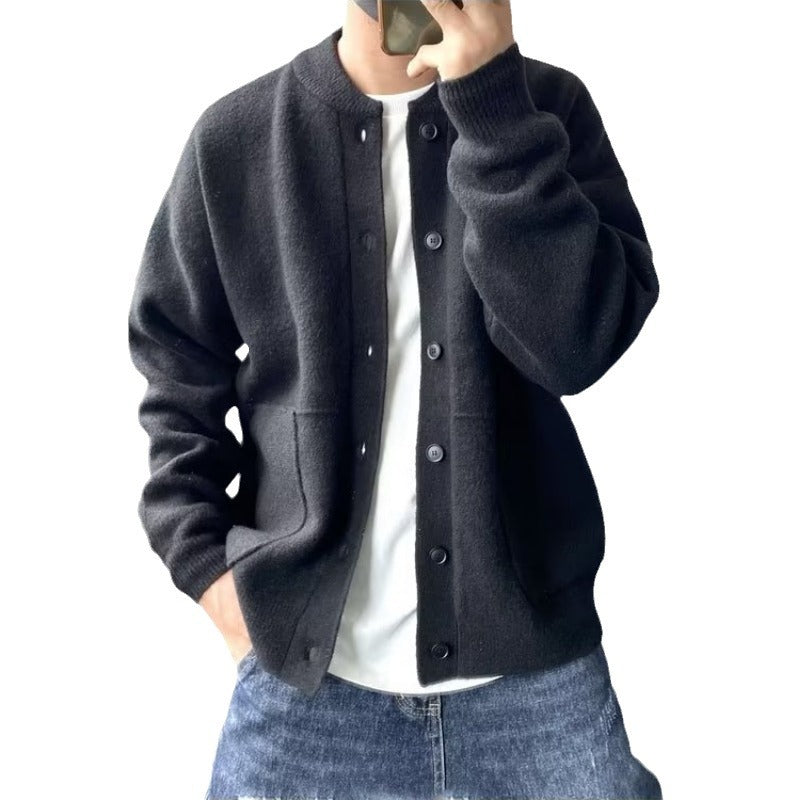 Herren Bequeme Strickjacke mit Knopfverschluss Drune