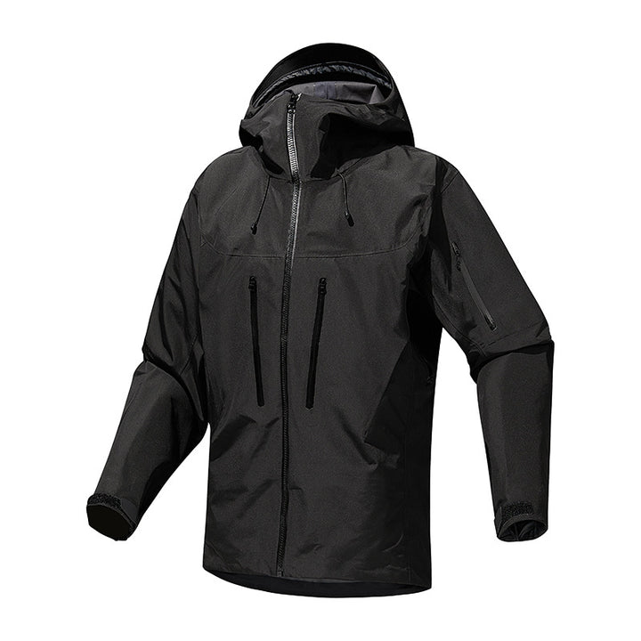 Herren Technische wasserdichte Softshell-Regenjacke mit verschweißten Nähten und vertikalen Brusttaschen Drune