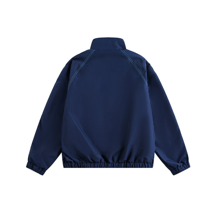 Unisex Sportliche leichte Trainingsjacke mit Stehkragen, Kontraststeppungen und elastischem Saum Drune