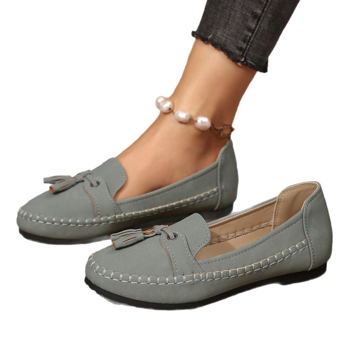 Damen  klassische Mokassin-Slipper mit Quasten und weichem Komfortfußbett Drune