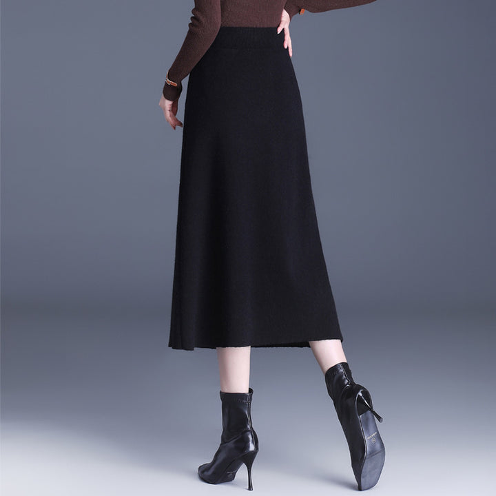 Damen Eleganter Maxirock mit praktischen Taschen und Knopfdetails Drune