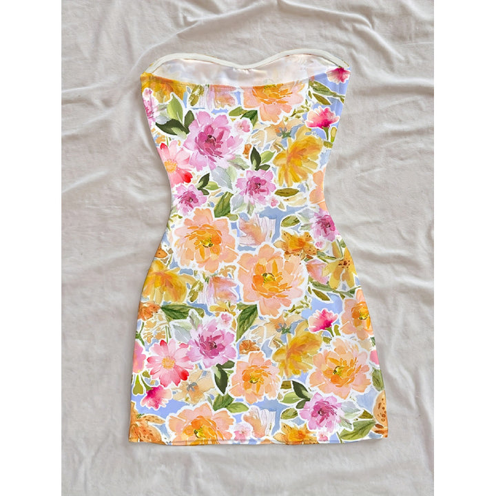 Damen Sommerliches Maxikleid mit floralem Motiv und figurbetonter Silhouette Drune