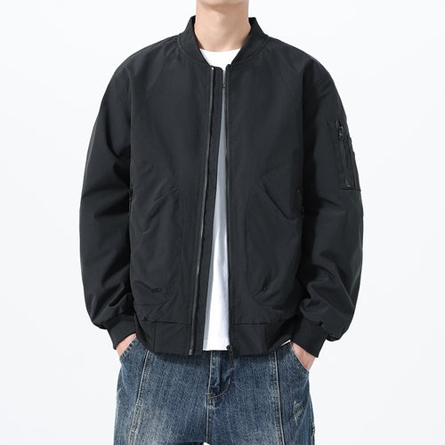 Herren Leichte Bomberjacke im Utility‑Style mit Ärmeltasche und Rippenbündchen Drune