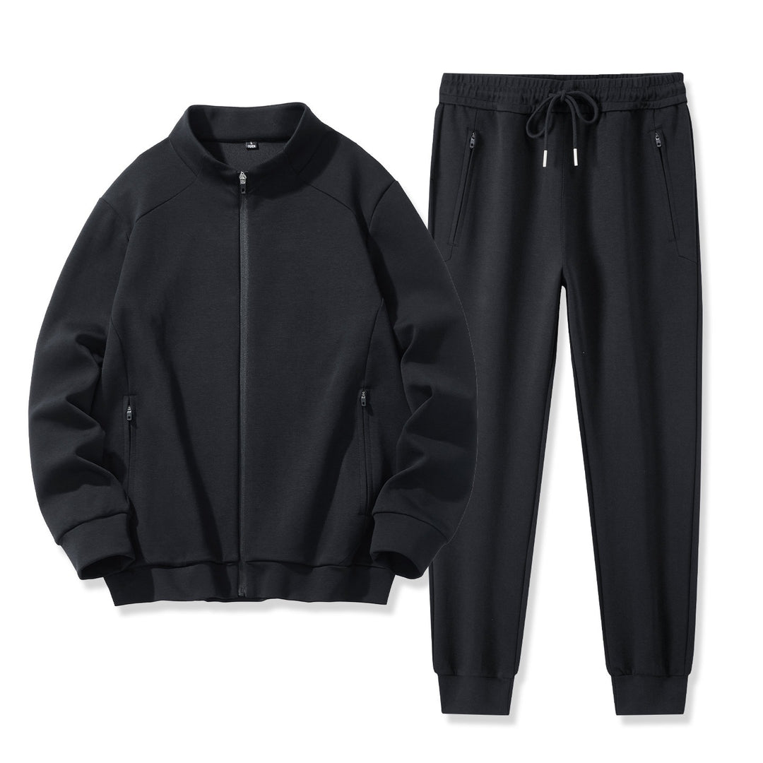 Herren Zweiteiliges Performance-Trainingsset mit Stehkragen-Zipjacke und konischer Jogginghose Drune