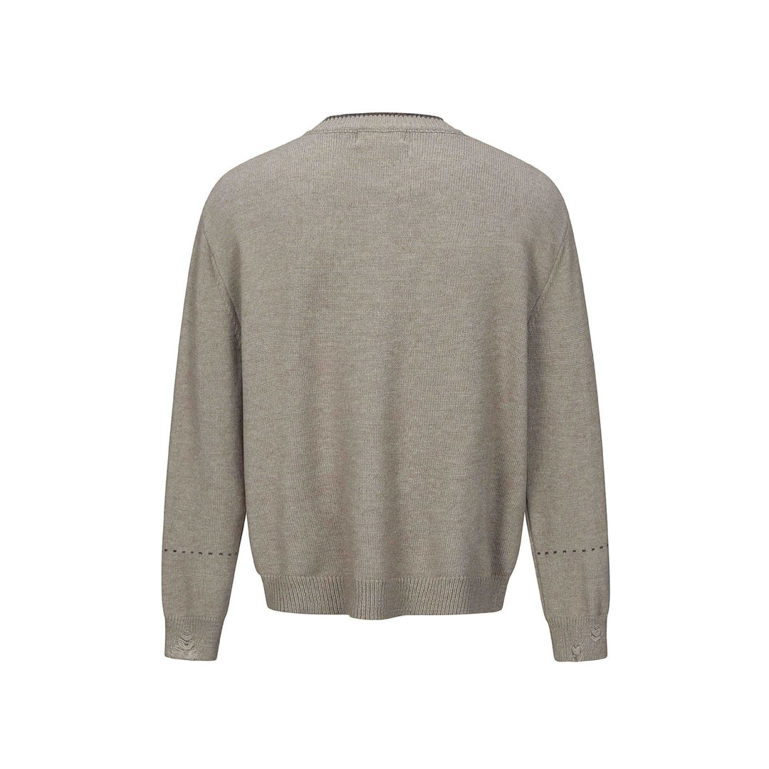 Unisex Schlichte Strickjacke mit Rundhals, Holzknopfleiste und geripptem Saum Drune