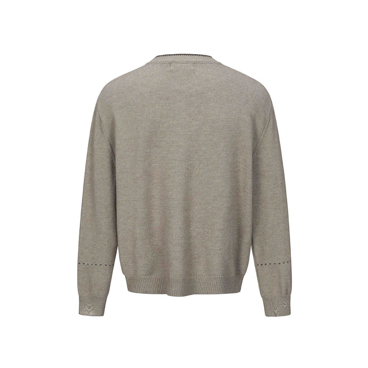 Unisex Schlichte Strickjacke mit Rundhals, Holzknopfleiste und geripptem Saum Drune