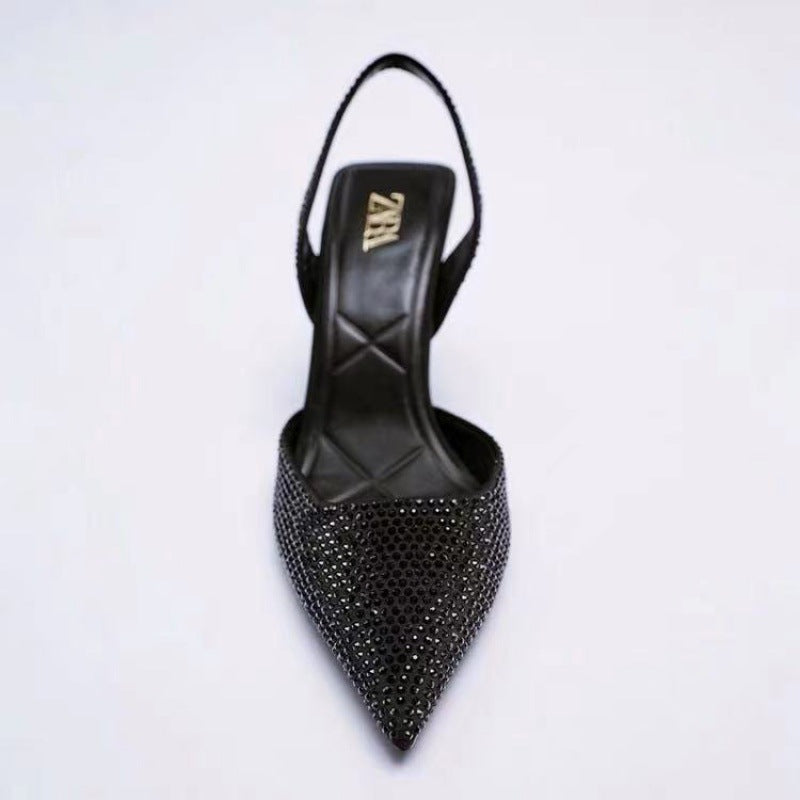 Damen Glamouröse Slingback-Pumps mit Strassverzierungen Drune