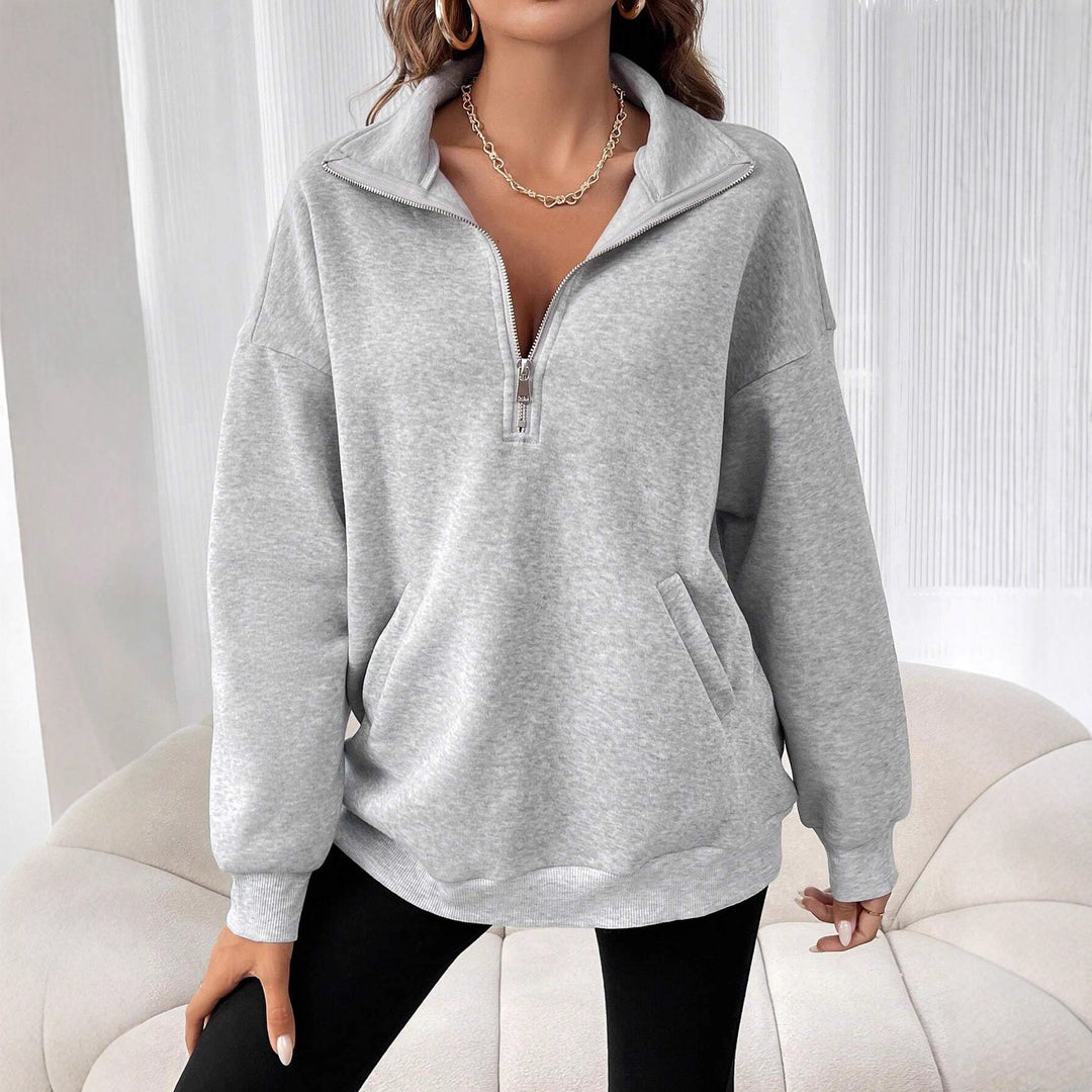 Damen Sweatshirt mit Reißverschluss und praktischen Taschen Drune