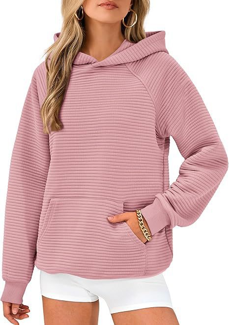 Damen lässiger Kapuzenpullover mit strukturiertem Stoff Drune