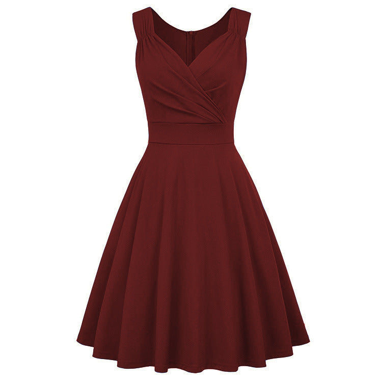Damen A-Linien Kleid mit elegantem Wickeldesign und taillierter Silhouette Drune