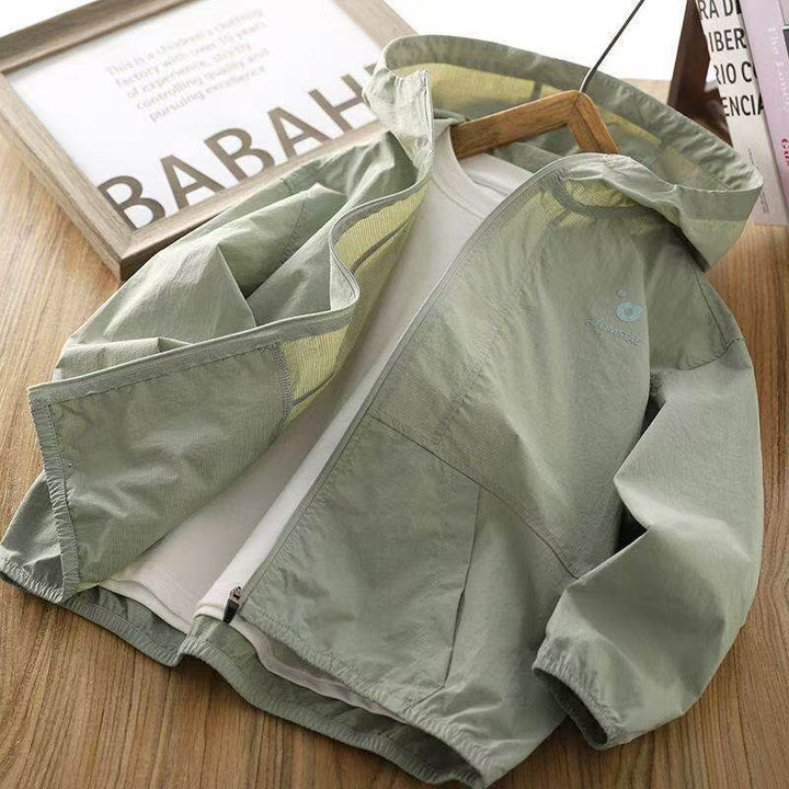 Damen nan leichter Kapuzen-Windbreaker mit Reißverschluss und verdeckten Taschen Drune