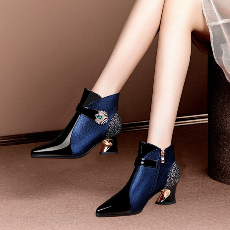 Damen modische Stiefeletten mit funkelndem Akzent Drune
