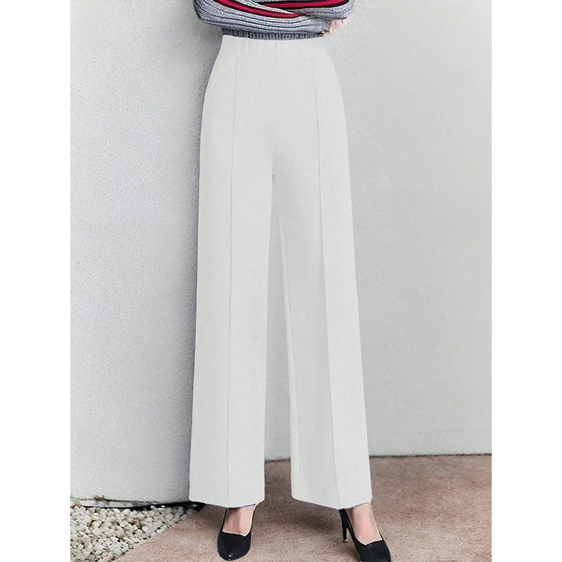 Damen Hochtaillierte Palazzo-Hose mit seitlichen Falten Drune