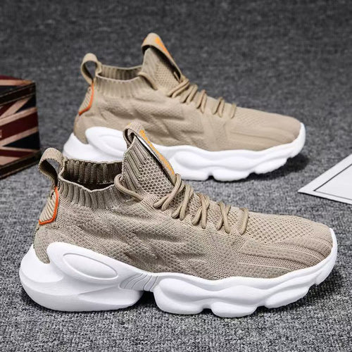 Damen Hochgeschnittene Sport Sneakers mit elastischer Strickpartie Drune