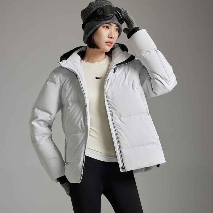 Damen Wattierte Winterjacke mit Kapuze, Thermo-Isolierung und winddichter Außenhülle Drune