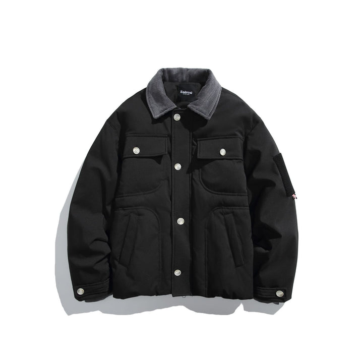 Herren Isolierte Fieldjacke im Workwear-Stil mit Cordkragen, Ellenbogen-Patches und aufgesetzten Taschen Drune