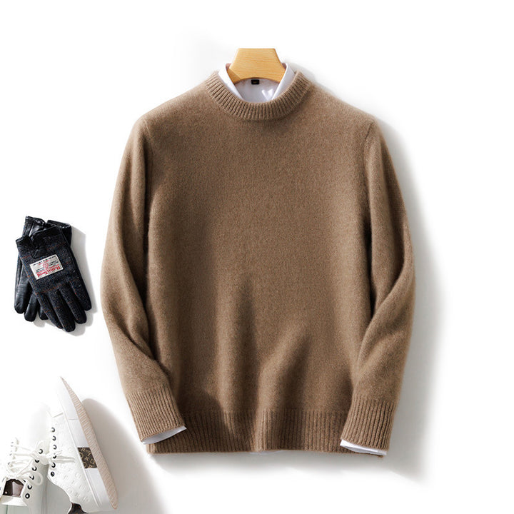 Herren Feiner Stehkragenpullover aus Kaschmir‑Blend mit gerippten Abschlüssen und schlanker Silhouette Drune
