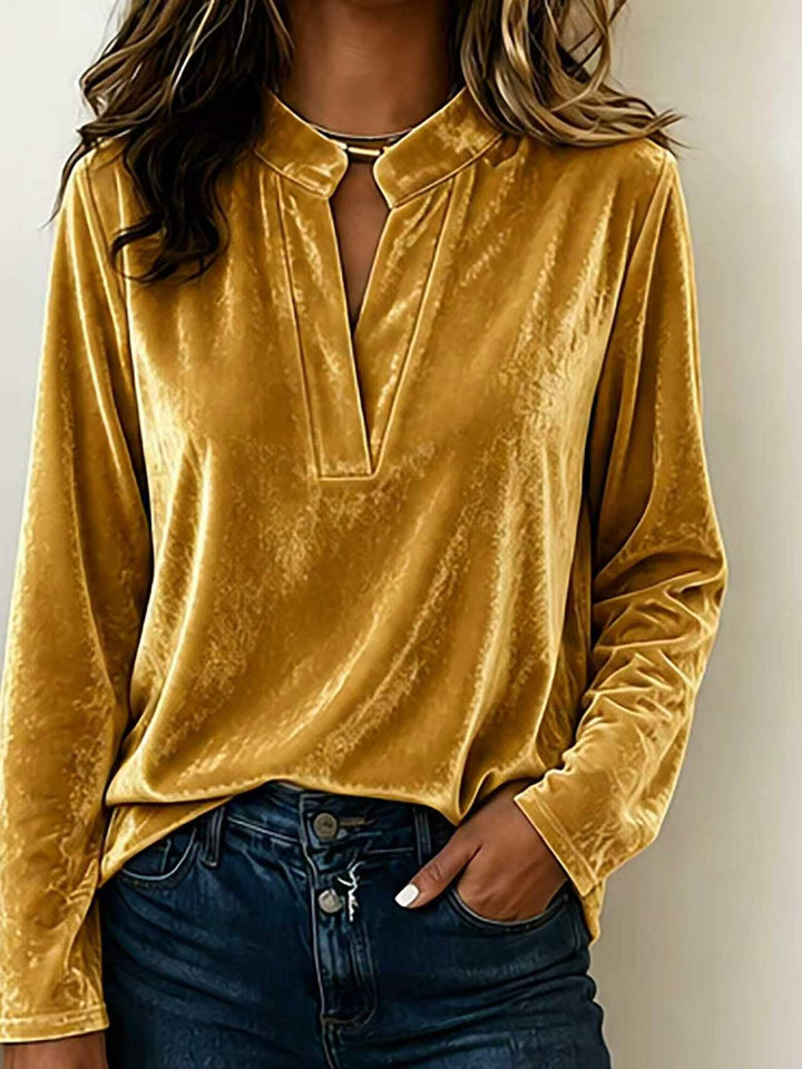 Damen Elegante Veloursbluse Drune