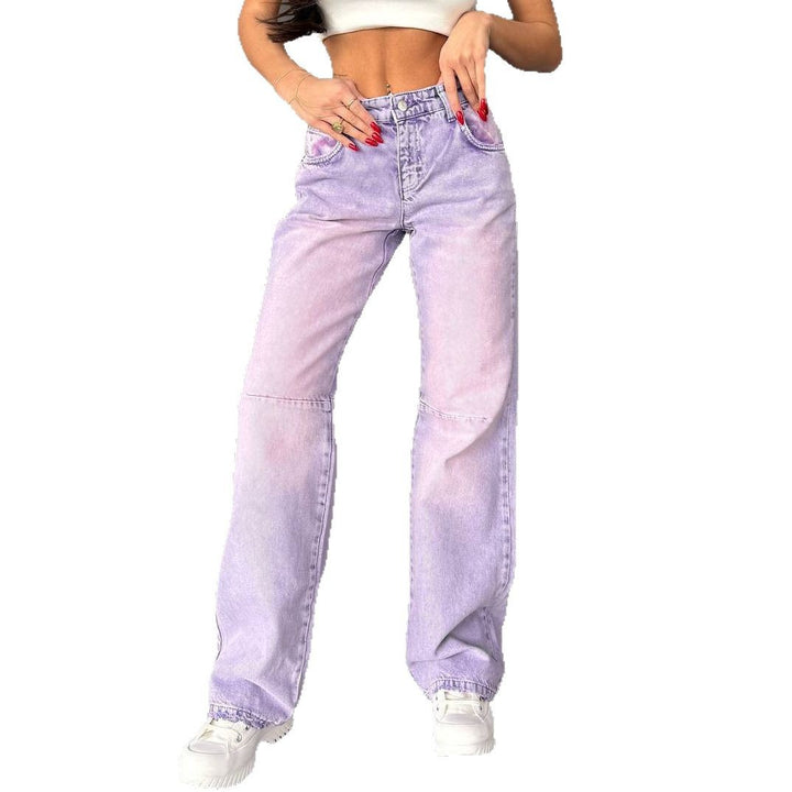 Damen High-Waist Wide-Leg-Jeans mit modernem Farbverlauf Drune