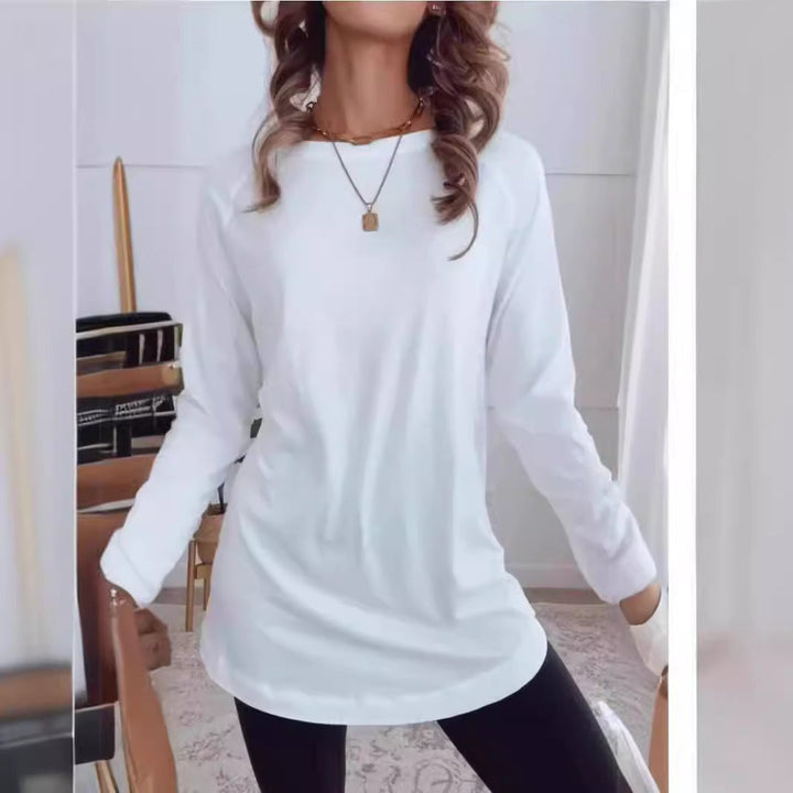 Drune | Einfarbiges Rundhals-Casual-Top