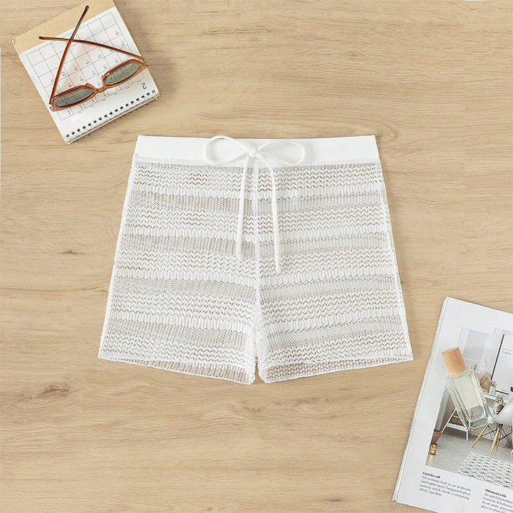Damen Sportliche Badeshorts mit flexiblem Bund und modischem Wellenmuster Drune