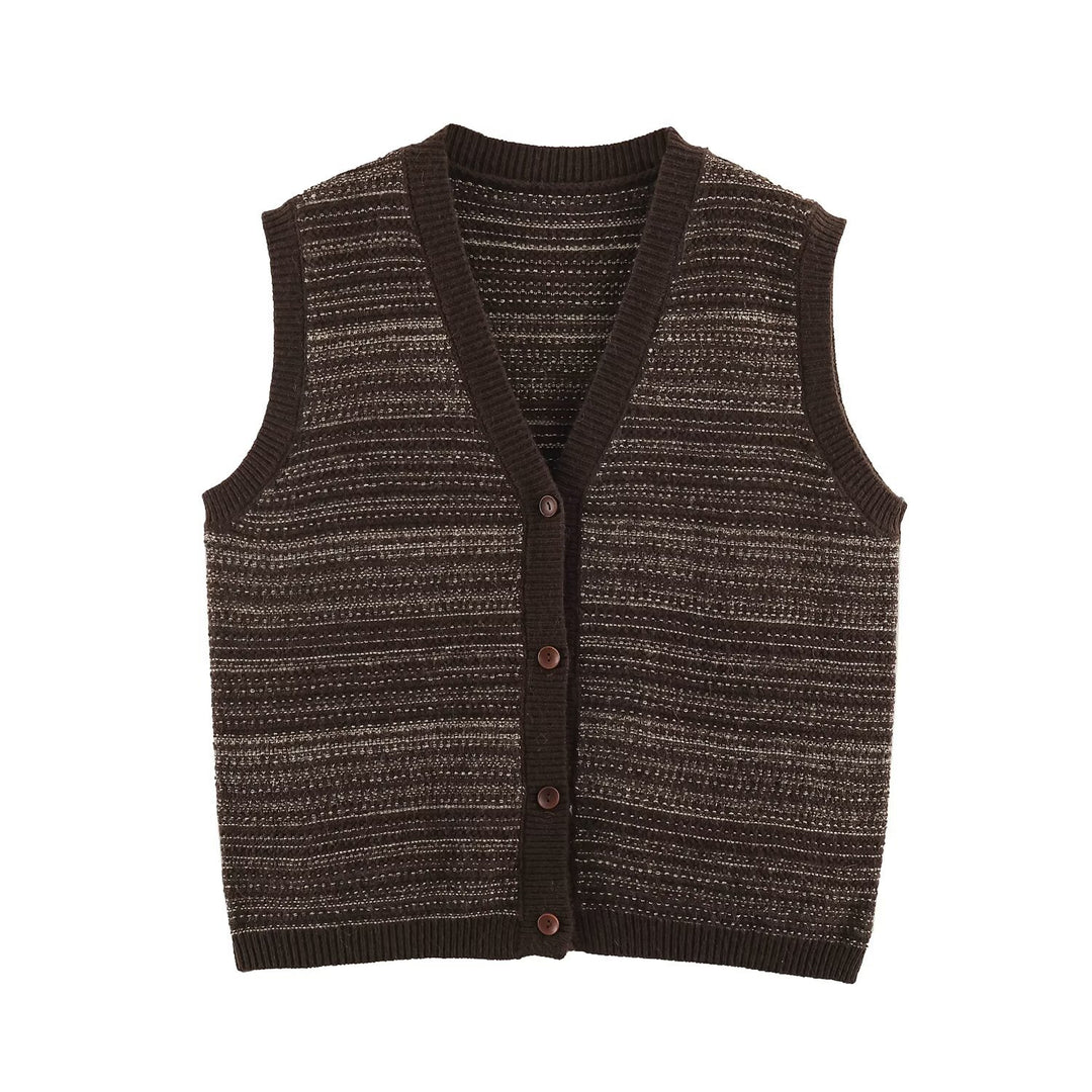 Herren Gestrickte Weste mit V-Ausschnitt, Knopfleiste und feinem Strukturstrick Drune