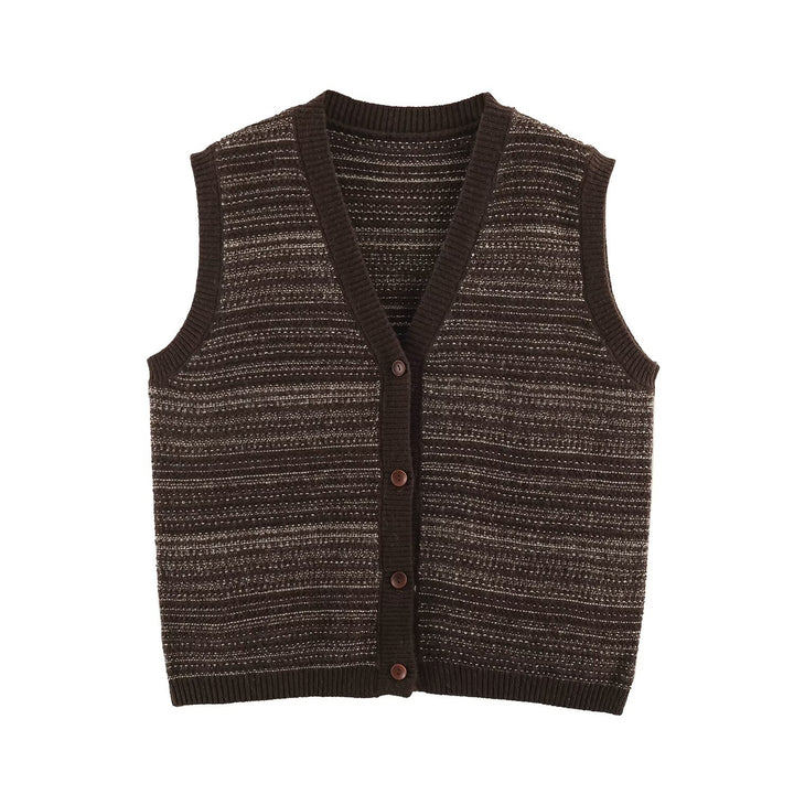 Herren Gestrickte Weste mit V-Ausschnitt, Knopfleiste und feinem Strukturstrick Drune