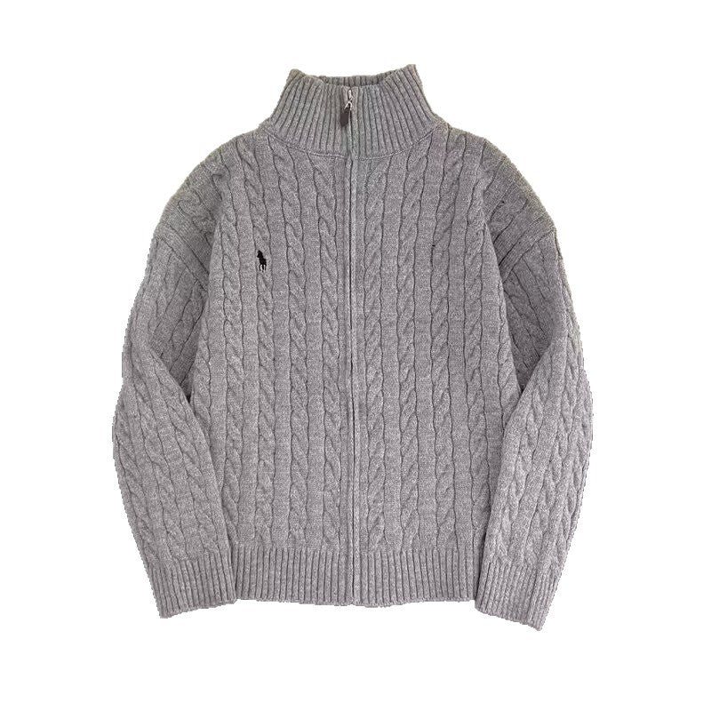 Herren Modische Strickjacke mit Kabelmuster Drune
