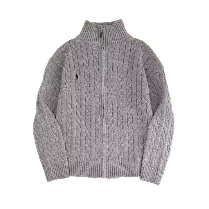 Herren Modische Strickjacke mit Kabelmuster Drune