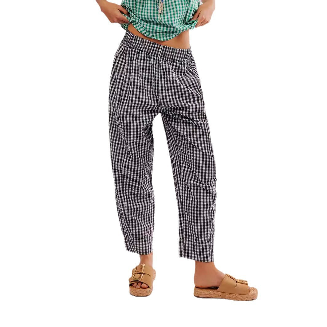 Damen Karierte Freizeithose Drune