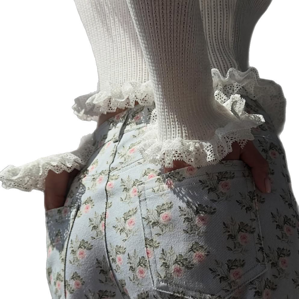 Damen Figürlich geschnittenes Strickoberteil mit Rüschen Drune