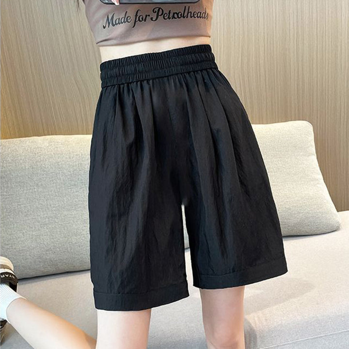 Damen lässige Shorts mit elastischem Bund und seitlichen Eingrifftaschen