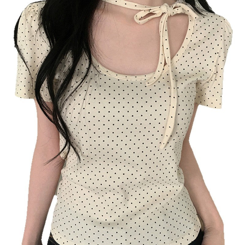 Damen Polka Dot Bluse Drune