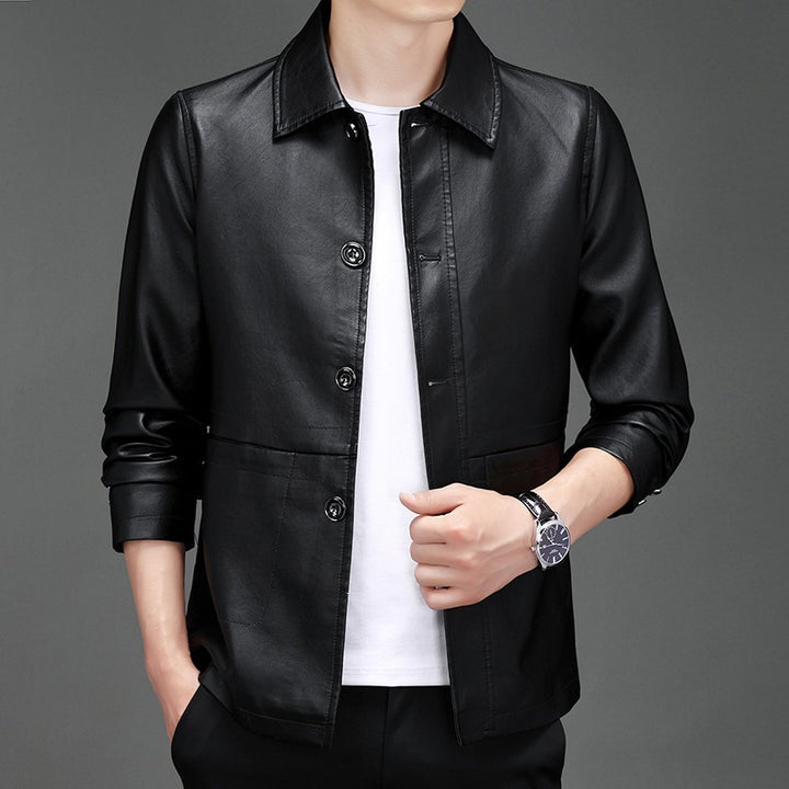 Herren Modische Echtlederjacke Drune