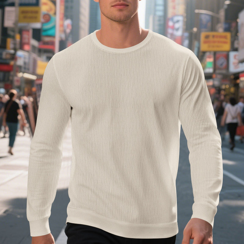 Herren lässiger Rundhalspullover mit strukturiertem Design Drune