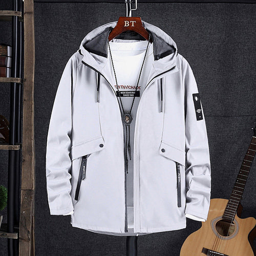 Herren Softshell-Fieldblouson mit Kapuze, verdecktem Zwei-Wege-Reißverschluss und multiplen Utility-Taschen Drune