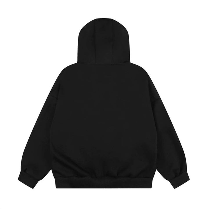 Damen Oversize Kapuzen-Zipjacke mit Nieten-Sternmotiv und hohem Kragen Drune