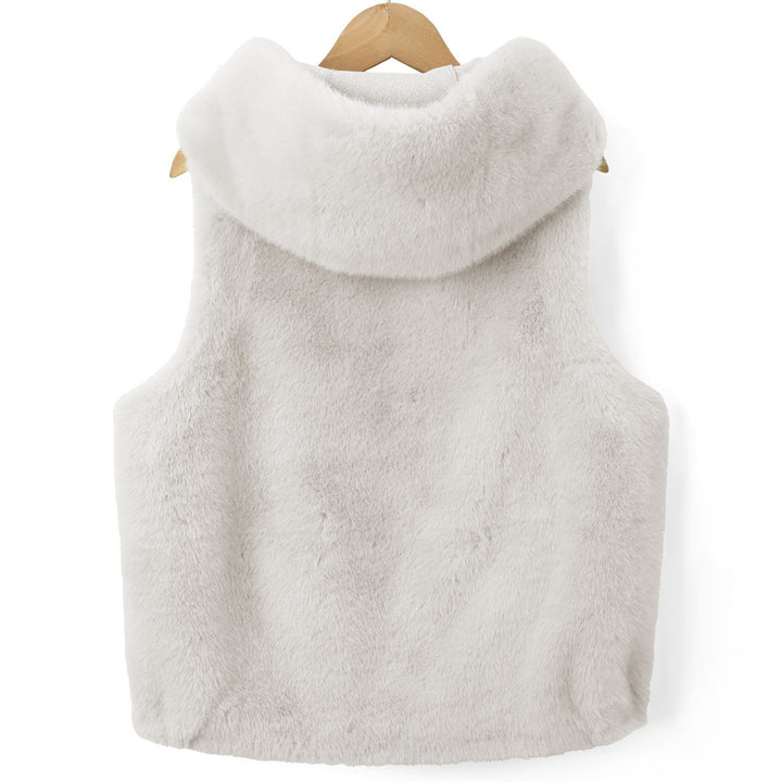 Damen Fleece-Weste mit Kapuze Drune