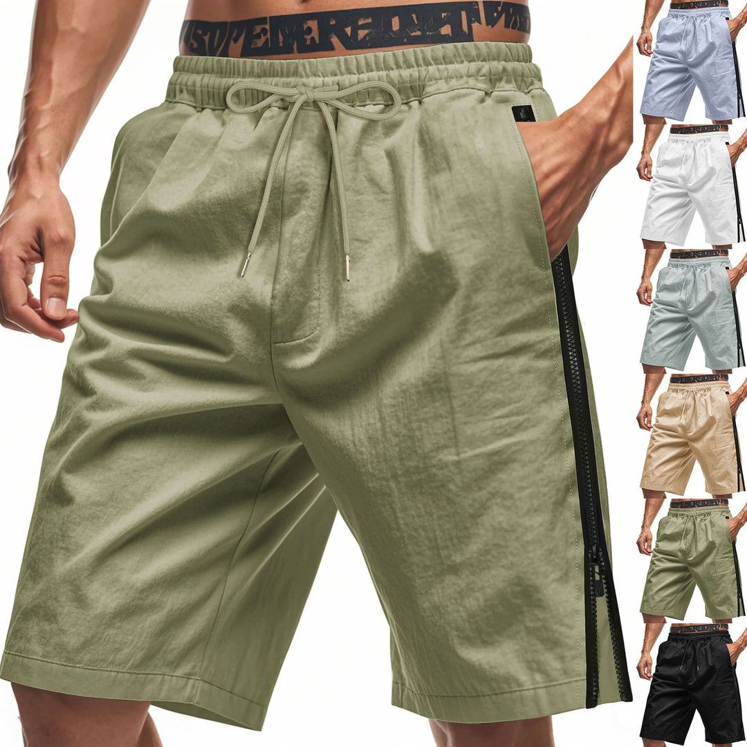 Herren Sportliche Funktionsshorts mit seitlichem Reißverschluss und elastischem Bund Drune