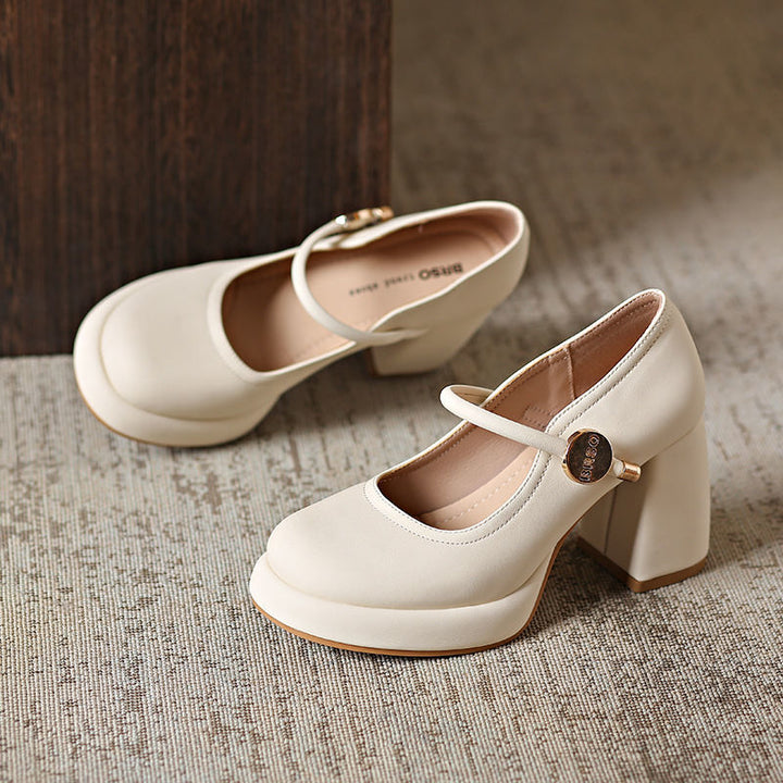 Damen Mary Jane Schuhe mit komfortablem Blockabsatz Drune