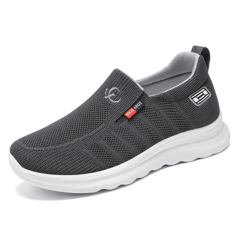 Herren nan atmungsaktiver Slip-On Strick-Freizeitschuh mit elastischem Einstieg, gepolsterter Komfortsohle und rutschfester Wellenlaufsohle Drune