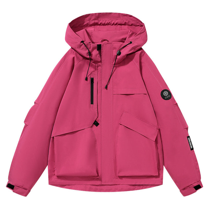 Damen Utility-Softshelljacke mit Kapuze, wasserabweisender Membran und Multifunktionstaschen Drune