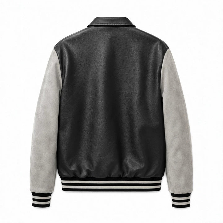 Herren Modische Kunstleder Bomberjacke Drune