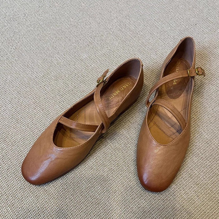 Damen Ballerina-Schuhe mit verstellbarem Riemchen und bequemem Fußbett Drune