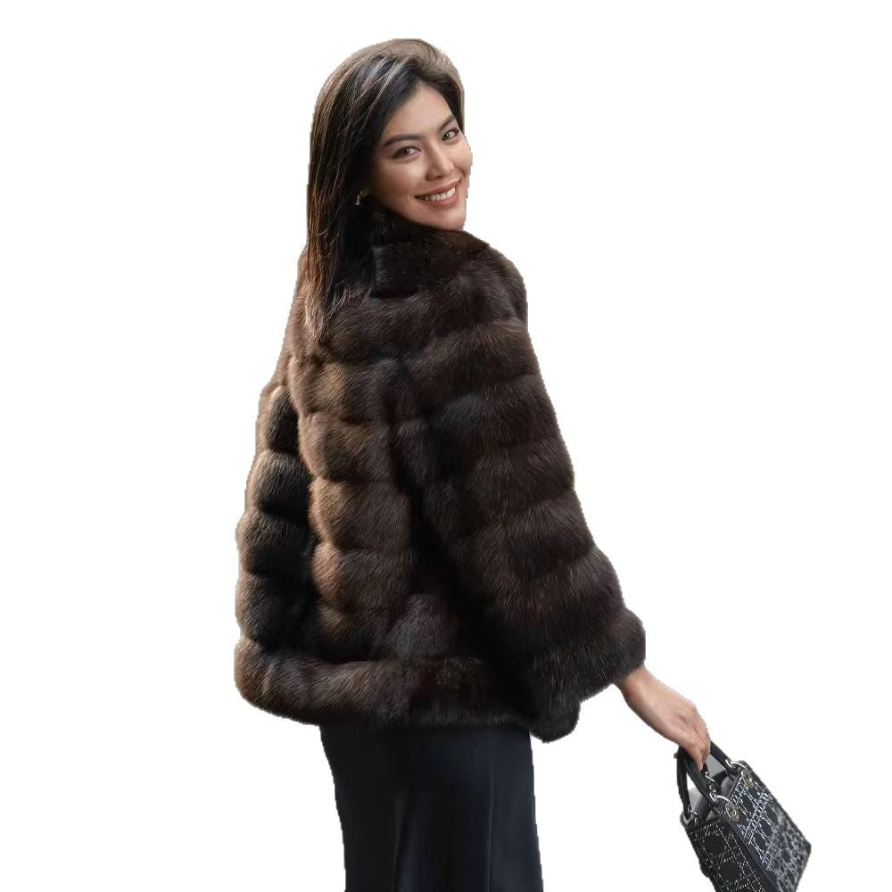 Damen luxuriöse Kuschelfelljacke im modischen Design Drune