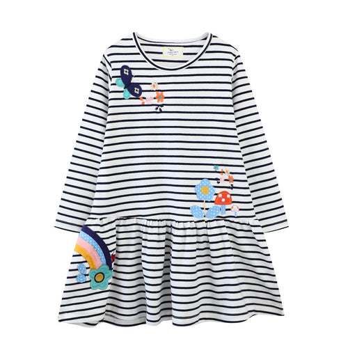Mädchen Freizeitkleid mit bunten Stickereien Drune