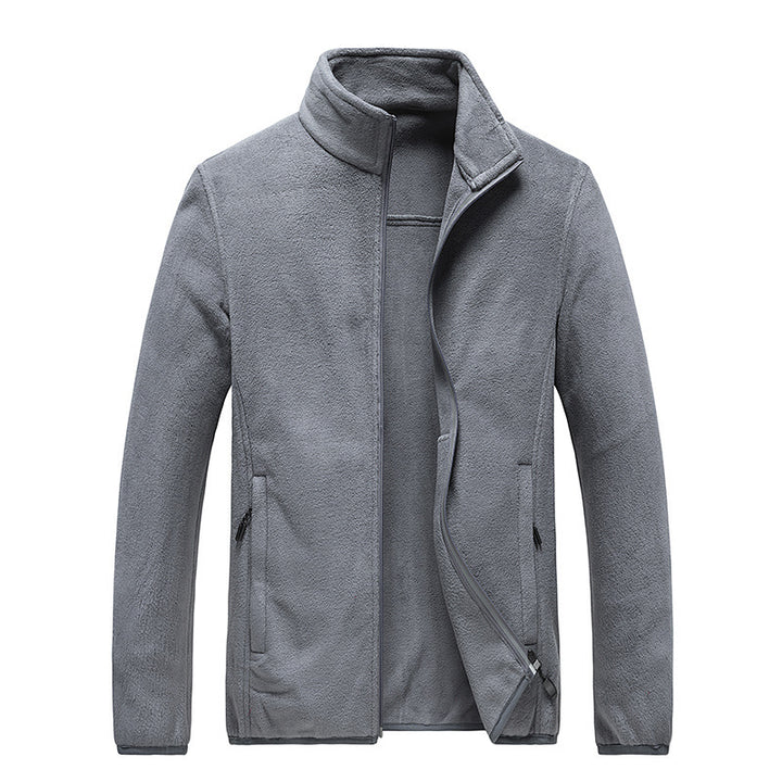 Herren Fleecejacke mit Stehkragen, durchgehendem Reißverschluss und verdeckten Taschen Drune